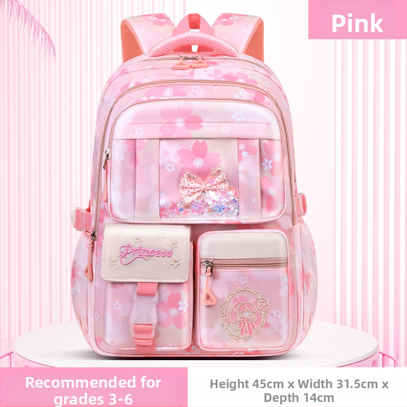 Ghiozdan școlar ultra-ușor pentru fete, drăguț, la modă, stil feminin, reduce povara, rucsac de mare capacitate, en-gros