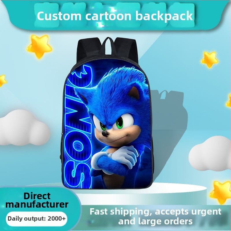 2023. gada pārrobežu jaunā 17 collu Sonic skolēnu skolas soma Sonic Mouse bērnu multfilmu mugursoma meiteņu mugursoma