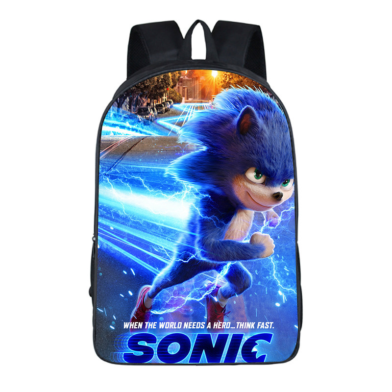 Νέα διασυνοριακή τσάντα μαθητή Sonic 17 ιντσών για κορίτσια, σακίδιο πλάτης Sonic Mouse για παιδιά με κινούμενα σχέδια, για κορίτσια