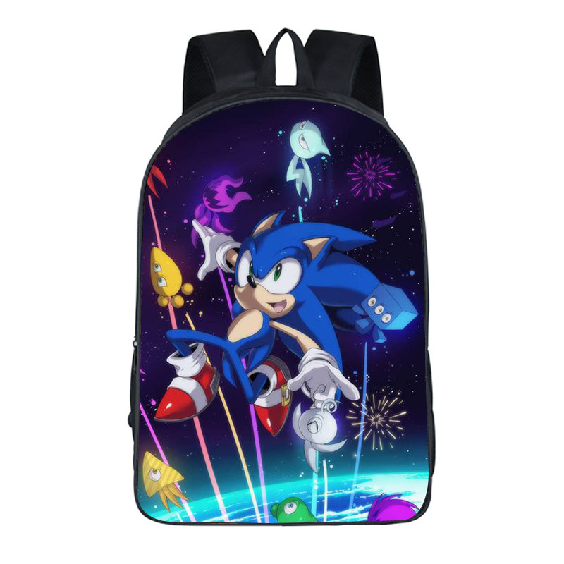 Νέα διασυνοριακή τσάντα μαθητή Sonic 17 ιντσών για κορίτσια, σακίδιο πλάτης Sonic Mouse για παιδιά με κινούμενα σχέδια, για κορίτσια