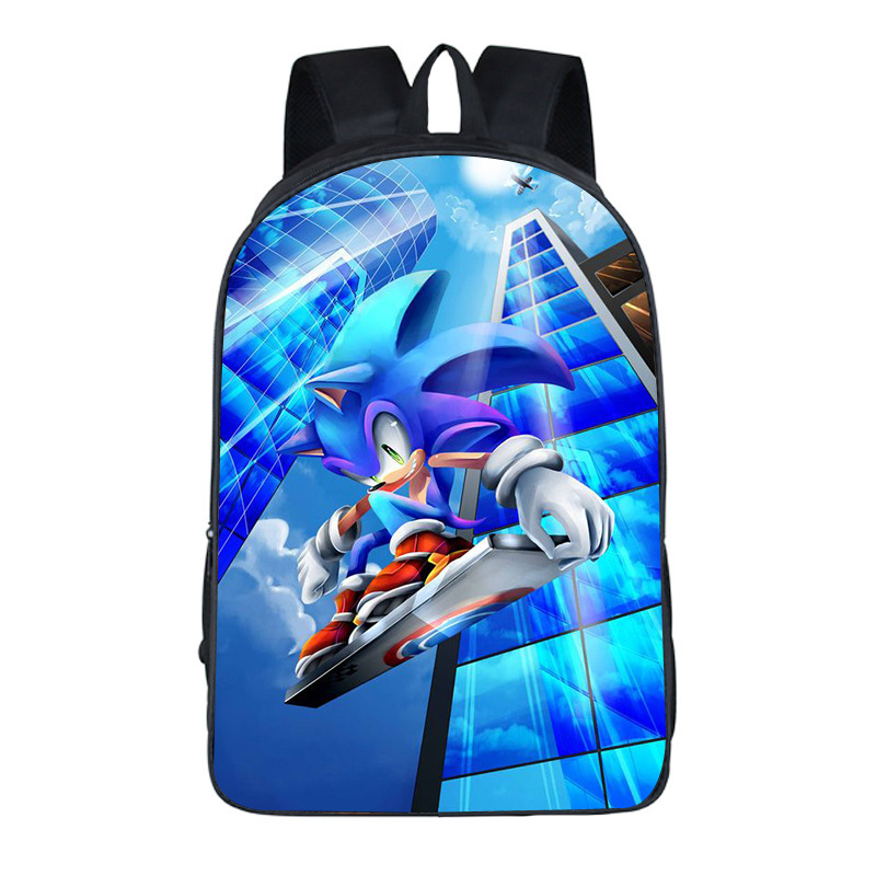 Νέα διασυνοριακή τσάντα μαθητή Sonic 17 ιντσών για κορίτσια, σακίδιο πλάτης Sonic Mouse για παιδιά με κινούμενα σχέδια, για κορίτσια