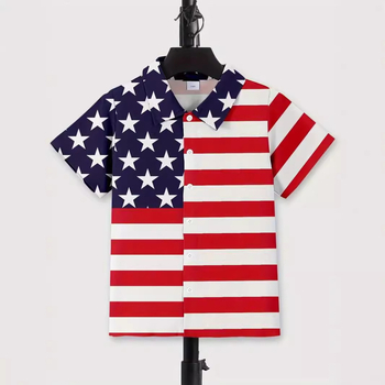 Dječja modna košulja kratkih rukava za dječake 2024., nova dječja ležerna košulja s reverom, dječji top Tide