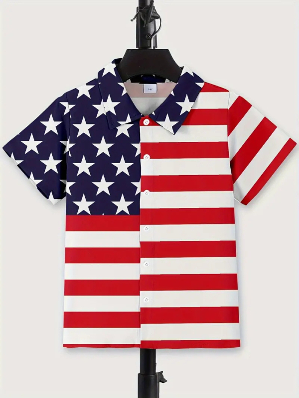 Dječja modna košulja kratkih rukava za dječake 2024., nova dječja ležerna košulja s reverom, dječji top Tide