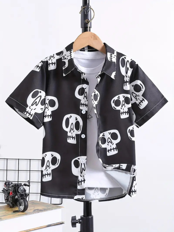 Dječja modna košulja kratkih rukava za dječake 2024., nova dječja ležerna košulja s reverom, dječji top Tide