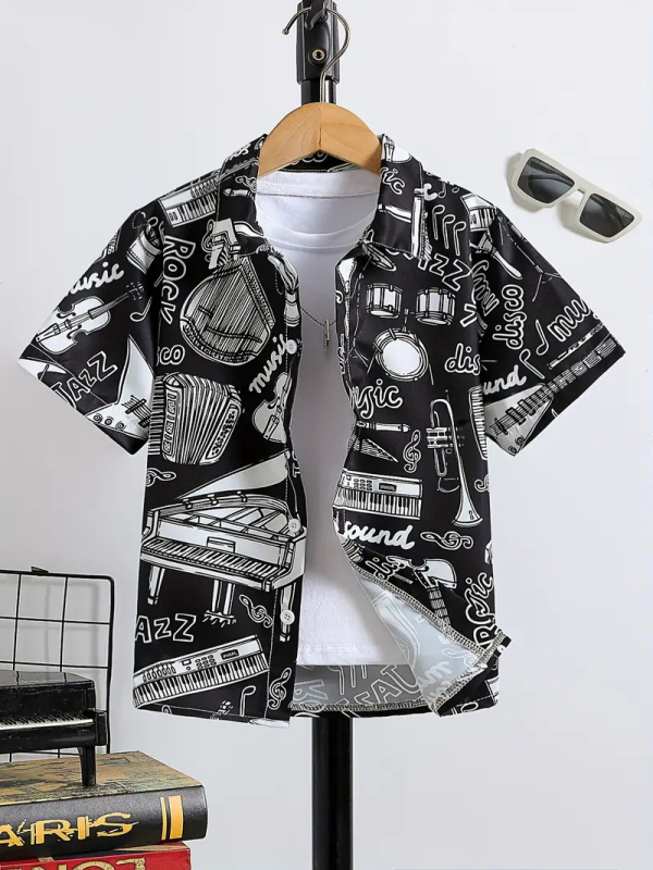 Dječja modna košulja kratkih rukava za dječake 2024., nova dječja ležerna košulja s reverom, dječji top Tide