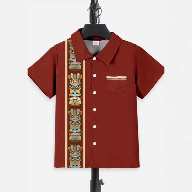 Dječja modna košulja kratkih rukava za dječake 2024., nova dječja ležerna košulja s reverom, dječji top Tide