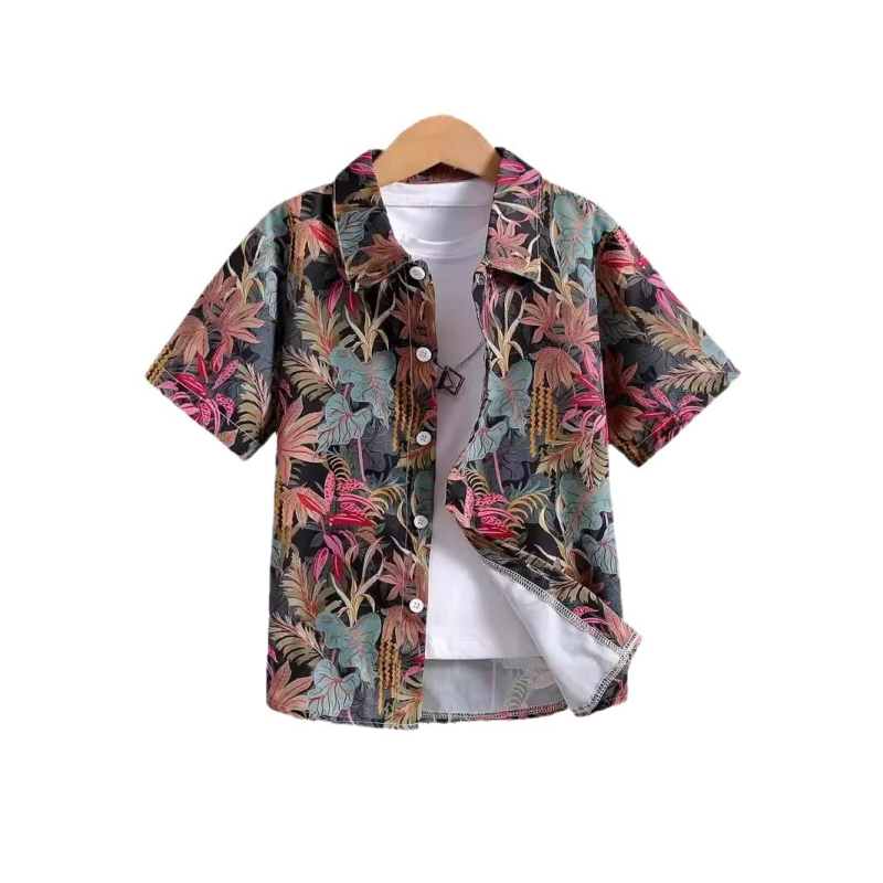 Dječja modna košulja kratkih rukava za dječake 2024., nova dječja ležerna košulja s reverom, dječji top Tide