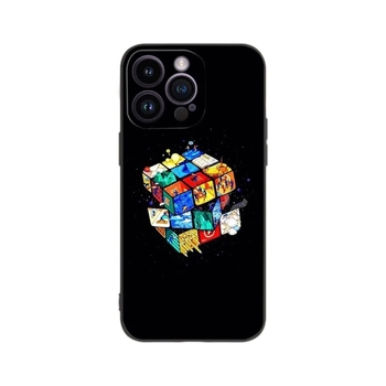 Carcasă de telefon aplicabilă pentru iPhone 15 în culorile cubului Rubik