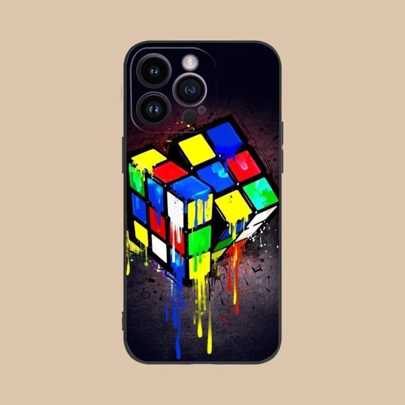 Carcasă de telefon aplicabilă pentru iPhone 15 în culorile cubului Rubik