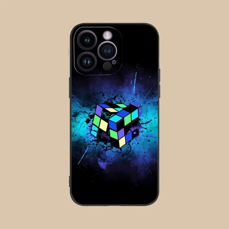 Carcasă de telefon aplicabilă pentru iPhone 15 în culorile cubului Rubik