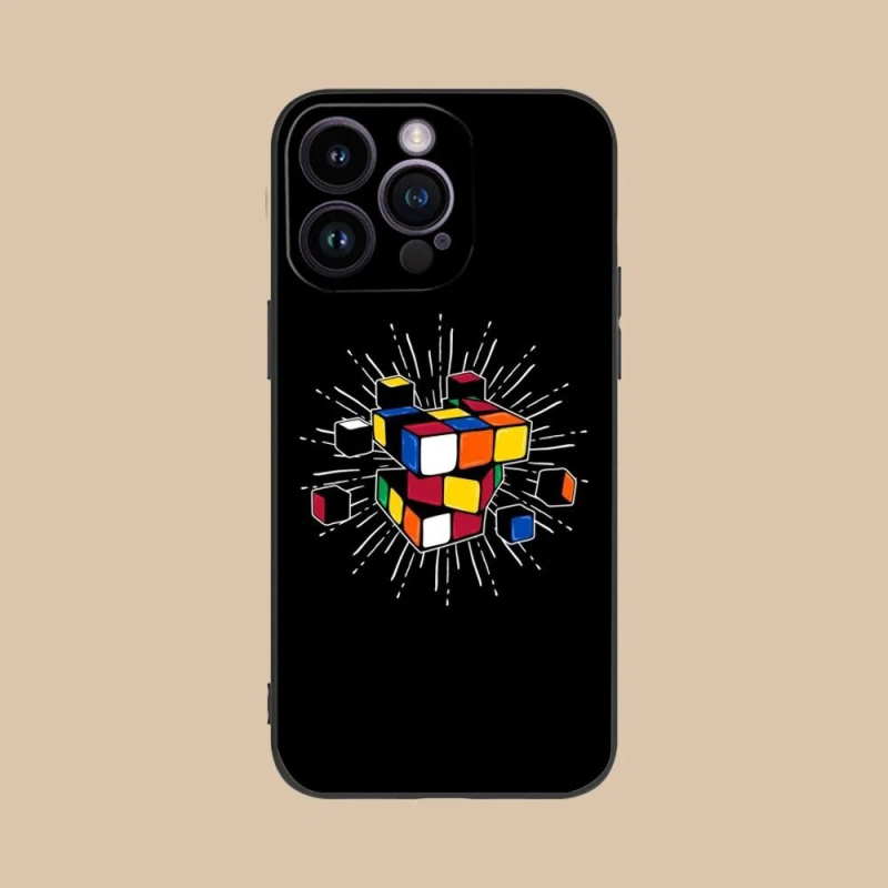 Carcasă de telefon aplicabilă pentru iPhone 15 în culorile cubului Rubik