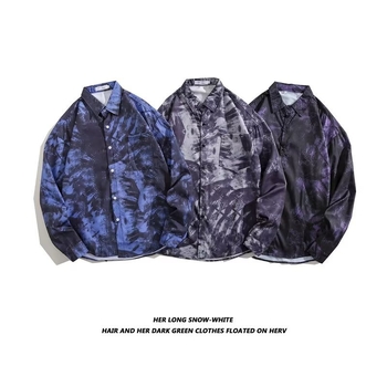 Pánske jesenné retro ležérne tričko s dlhým rukávom z roku 2022, voľné, módne, s dlhým rukávom