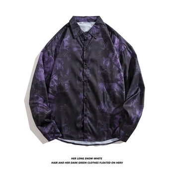 Ανδρικό Φθινοπωρινό Ρετρό Street Χαλαρό Casual Πουκάμισο με Μακρυμάνικο Πουκάμισο 2022