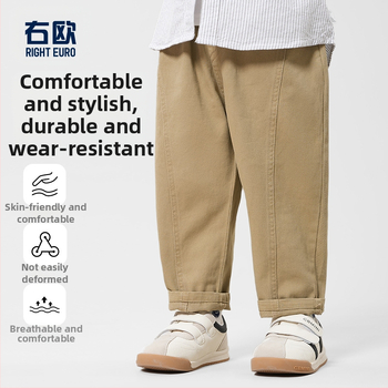 Ежедневни работни дрехи за момчета, дълги панталони, есенни дрехи 2025, нови пролетни и есенни детски дрехи, детски бебешки есенни дрехи