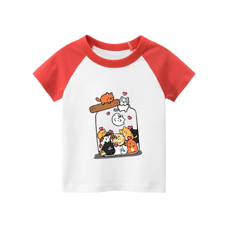 Καλοκαίρι 25 παιδικό μπλουζάκι μόδας μόδας δροσερό μπλουζάκι με εκτύπωση και ραφή με κινούμενα σχέδια