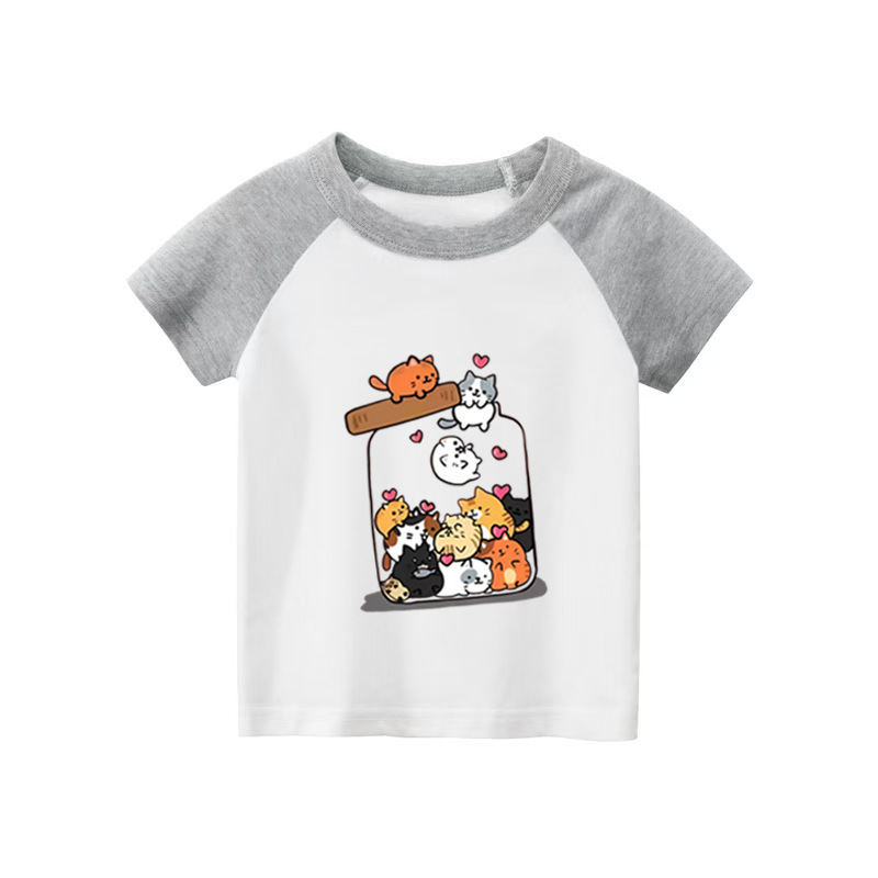 Καλοκαίρι 25 παιδικό μπλουζάκι μόδας μόδας δροσερό μπλουζάκι με εκτύπωση και ραφή με κινούμενα σχέδια