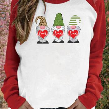 Γυναικείο τοπ raglan με μακριά μανίκια για την ημέρα του Αγίου Βαλεντίνου, νέο, γυναικείο 2024, νέο, καθημερινό, casual, χαλαρό, γυναικείο