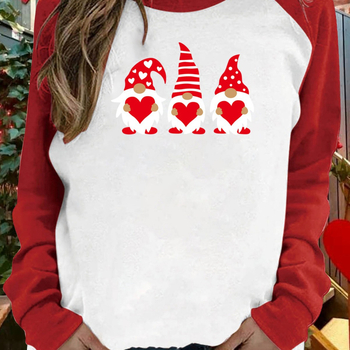 Γυναικείο τοπ raglan με μακριά μανίκια για την ημέρα του Αγίου Βαλεντίνου, νέο, γυναικείο 2024, νέο, καθημερινό, casual, χαλαρό, γυναικείο