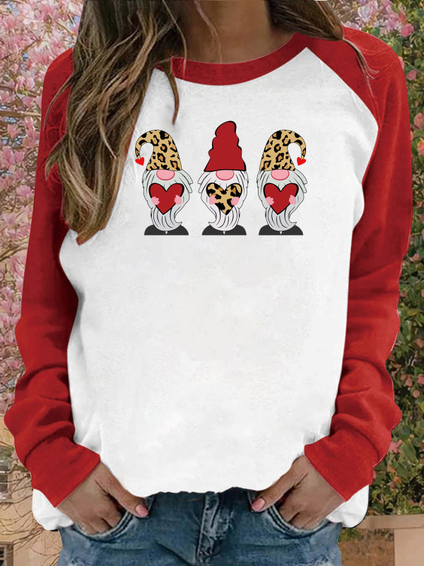 Γυναικείο τοπ raglan με μακριά μανίκια για την ημέρα του Αγίου Βαλεντίνου, νέο, γυναικείο 2024, νέο, καθημερινό, casual, χαλαρό, γυναικείο