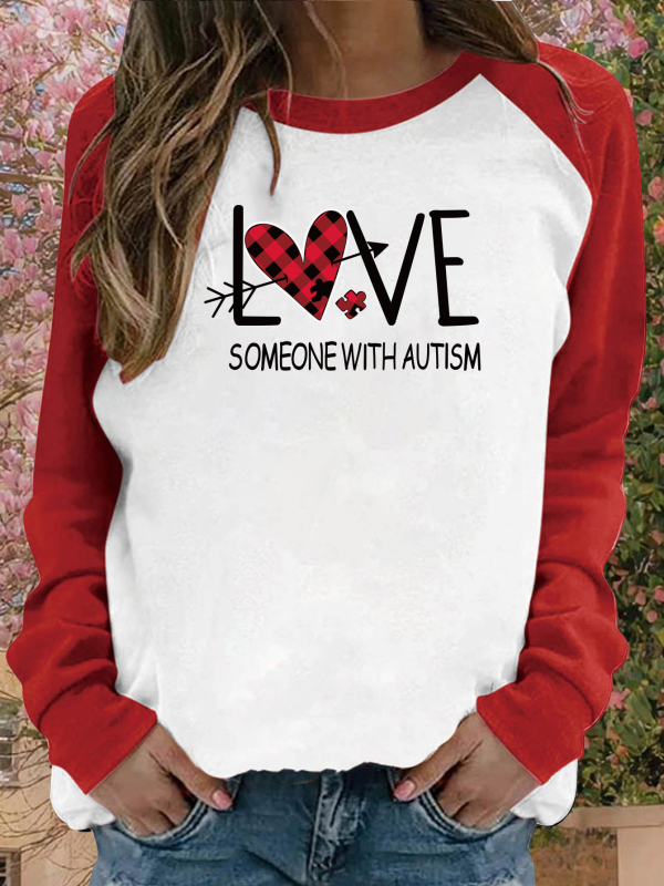 Γυναικείο τοπ raglan με μακριά μανίκια για την ημέρα του Αγίου Βαλεντίνου, νέο, γυναικείο 2024, νέο, καθημερινό, casual, χαλαρό, γυναικείο