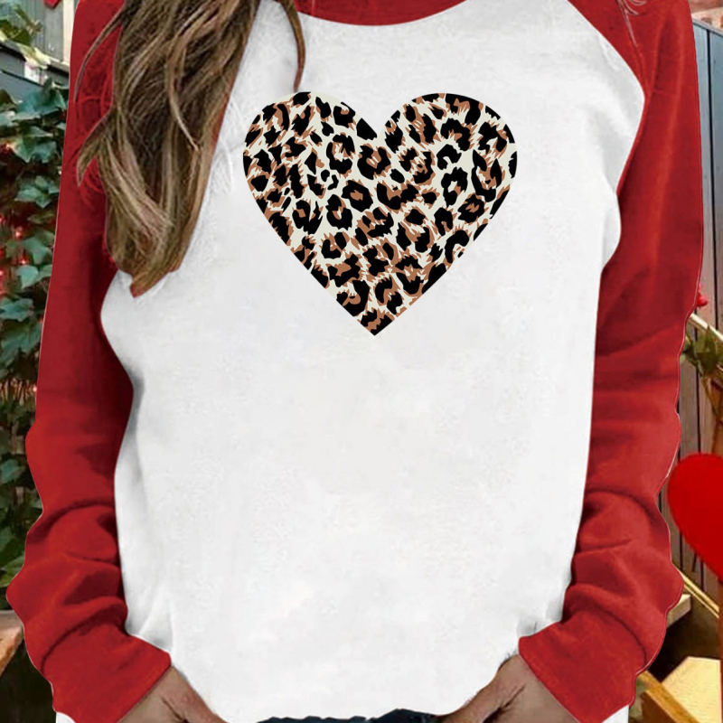 Γυναικείο τοπ raglan με μακριά μανίκια για την ημέρα του Αγίου Βαλεντίνου, νέο, γυναικείο 2024, νέο, καθημερινό, casual, χαλαρό, γυναικείο