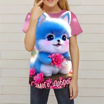 Νέο μπλουζάκι Garden Cat με τρισδιάστατη εκτύπωση 2024, μοντέρνο και πρωτότυπο παιδικό μπλουζάκι για πάρτι, καθημερινό μπλουζάκι για γυναίκες