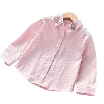 Πουκάμισα για κορίτσια 2025 Νέα Παιδικά Πουκάμισα με Γλειφιτζούρια από Βαμβάκι σε Κορεάτικο Στυλ, Μοντέρνα Πουκάμισα Babydoll σε Πρεπύπ Στυλ