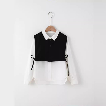 Παιδικά Ρούχα 2025 Φθινόπωρο Νέο Κοριτσίστικο Πουκάμισο με Μακρυμάνικο Παιδικό Γιλέκο Βρεφικό Κομψό Μοντέρνο Μπλούζα Βάσης