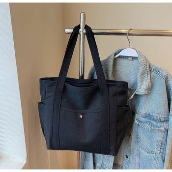 Чанта от плат с голям капацитет за работа и излизания, добре изглеждащо работно облекло, многофункционална литературна и артистична студентска чанта, чанта за през рамо