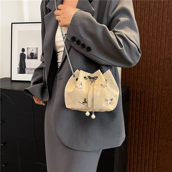 Γυναικεία τσάντα με πλισέ σχέδιο και φιόγκο, καλοκαιρινή, όμορφη και απλή, σε ασορτί γραμμή, με σχέδιο crossbody