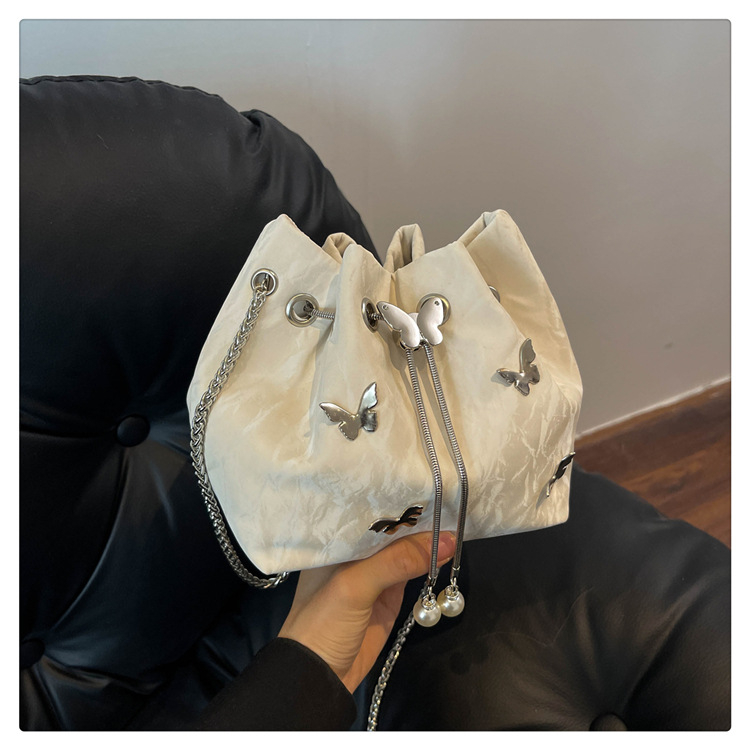 Γυναικεία τσάντα με πλισέ σχέδιο και φιόγκο, καλοκαιρινή, όμορφη και απλή, σε ασορτί γραμμή, με σχέδιο crossbody