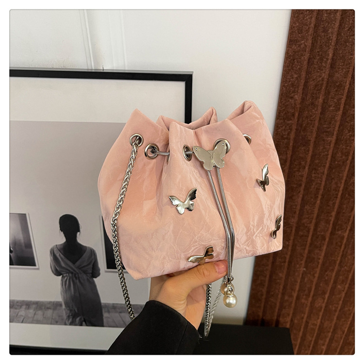 Γυναικεία τσάντα με πλισέ σχέδιο και φιόγκο, καλοκαιρινή, όμορφη και απλή, σε ασορτί γραμμή, με σχέδιο crossbody