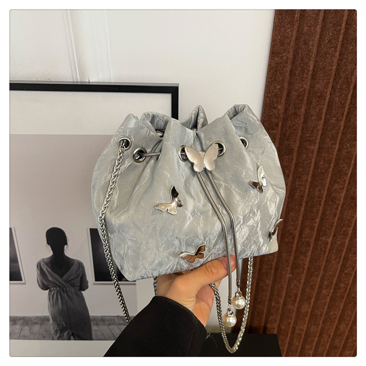 Γυναικεία τσάντα με πλισέ σχέδιο και φιόγκο, καλοκαιρινή, όμορφη και απλή, σε ασορτί γραμμή, με σχέδιο crossbody