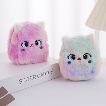 Pārrobežu multfilmas stila jaukas meitenes sirds formas plīša monētu maka mini maciņš korejiešu stila svaigu austiņu atslēgu maciņš