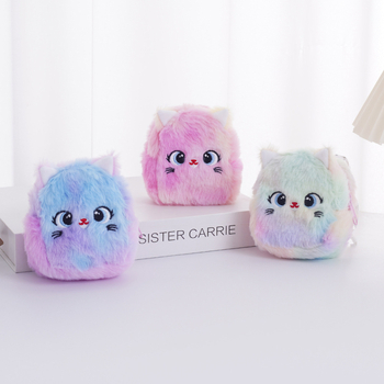 Pārrobežu multfilmas stila jaukas meitenes sirds formas plīša monētu maka mini maciņš korejiešu stila svaigu austiņu atslēgu maciņš