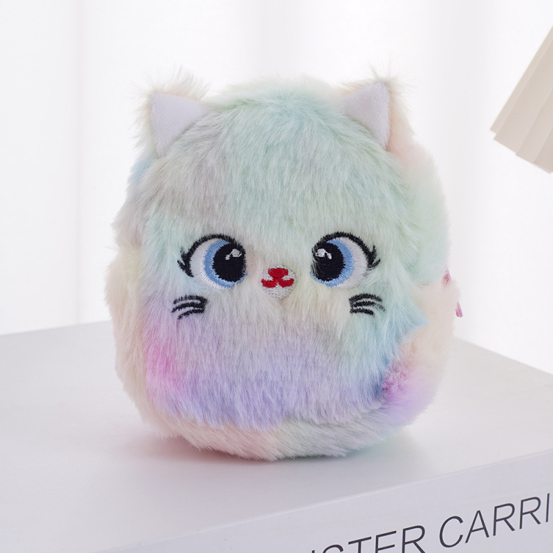 Pārrobežu multfilmas stila jaukas meitenes sirds formas plīša monētu maka mini maciņš korejiešu stila svaigu austiņu atslēgu maciņš