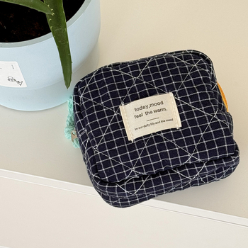 Piiriülene klassikaline ruuduline tädi rätikukott, väärtuslik reisikott, kaasaskantav kolmemõõtmeline, lihtne kontrastvärvi hoiukott, mündikott