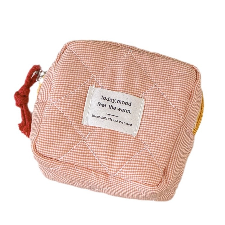 Piiriülene klassikaline ruuduline tädi rätikukott, väärtuslik reisikott, kaasaskantav kolmemõõtmeline, lihtne kontrastvärvi hoiukott, mündikott