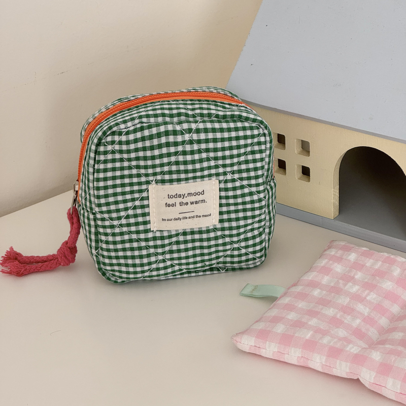 Piiriülene klassikaline ruuduline tädi rätikukott, väärtuslik reisikott, kaasaskantav kolmemõõtmeline, lihtne kontrastvärvi hoiukott, mündikott