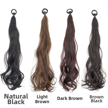 Εργοστασιακή χονδρική περούκα γυναικών με αλογοουρά, μπορεί να δεθεί με διπλή αλογοουρά από καουτσούκ, μακριά αλογοουρά με φυσική αλογοουρά