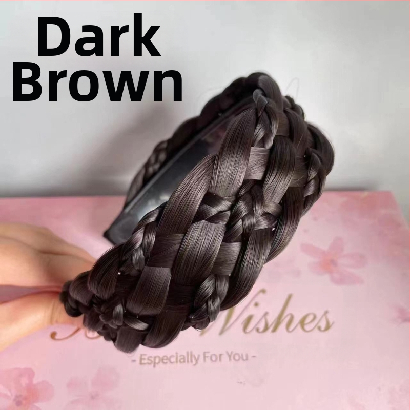 Нова разширена лента за глава за перука, удебелена лента за глава с шест нишки, усукана плитка, дамска лента за глава с една част, аксесоари за коса с плитка тип „рибена кост“