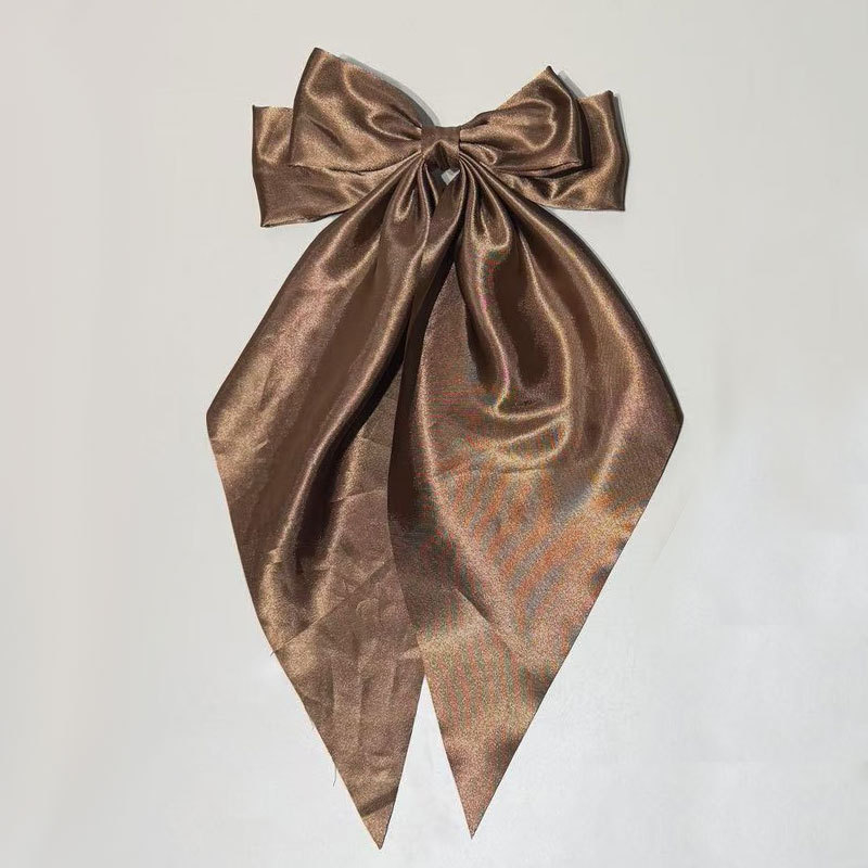 Comerț exterior special lung satin fundă panglică agrafă primăvară clip supradimensionat culoare solidă spate cap agrafă bijuterii pentru femei