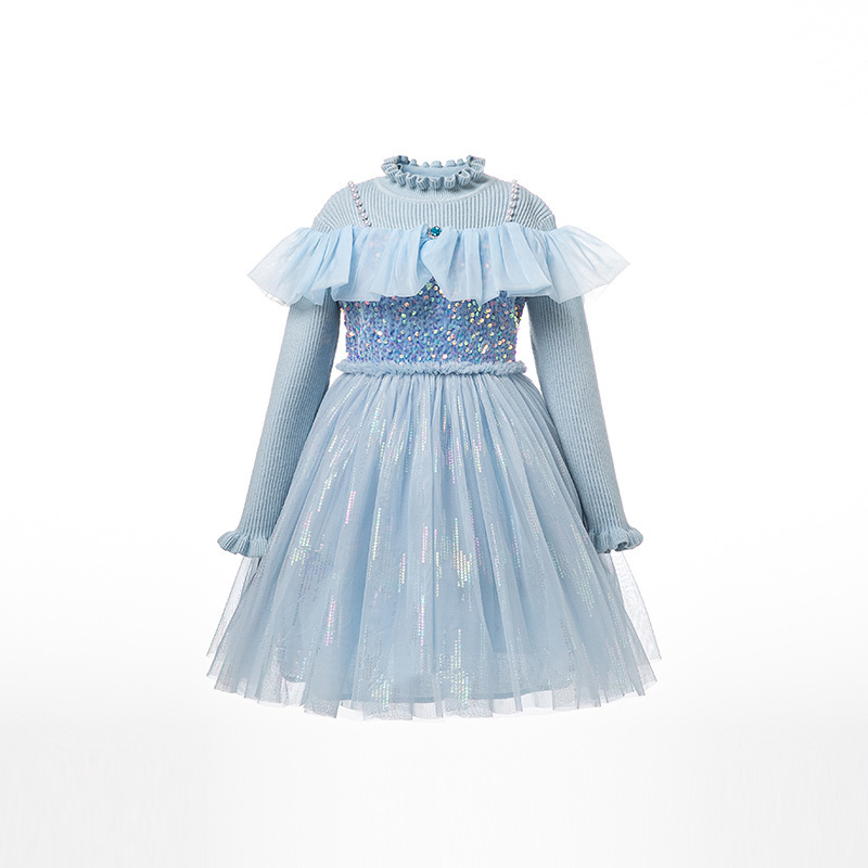 Pārrobežu meiteņu princeses Aisha kleita Eiropas un Amerikas Ins Aisha kleita Bērnu kleitas Apmetnis Rudens un ziemas vilnas oderējums