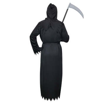 Laste müsteerium-õudus-surmakleit Halloweeni mängukostüüm lahedate punaste silmadega sirbiga