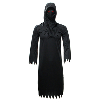 Laste müsteerium-õudus-surmakleit Halloweeni mängukostüüm lahedate punaste silmadega sirbiga