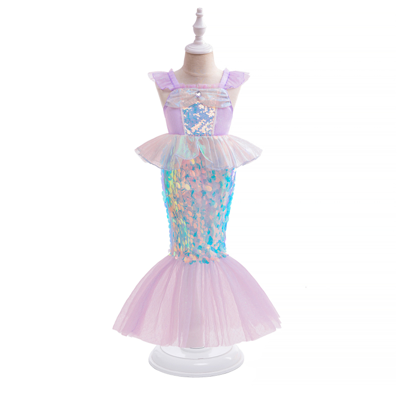 Európske a americké nové dievčenské šaty s morskou pannou pre dievčatá Cosplay s rybím chvostom a sukňou pre princeznú, sviatočný kostým