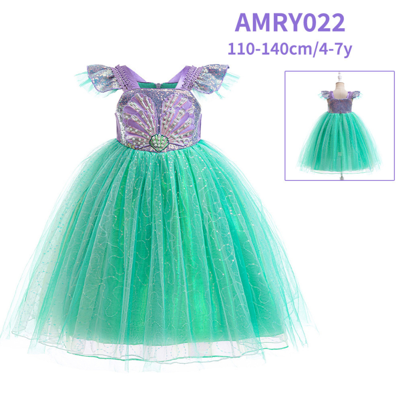 Európske a americké nové dievčenské šaty s morskou pannou pre dievčatá Cosplay s rybím chvostom a sukňou pre princeznú, sviatočný kostým