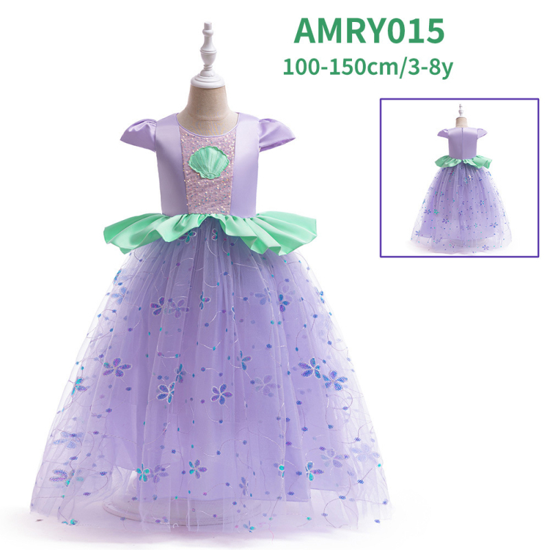 Európske a americké nové dievčenské šaty s morskou pannou pre dievčatá Cosplay s rybím chvostom a sukňou pre princeznú, sviatočný kostým