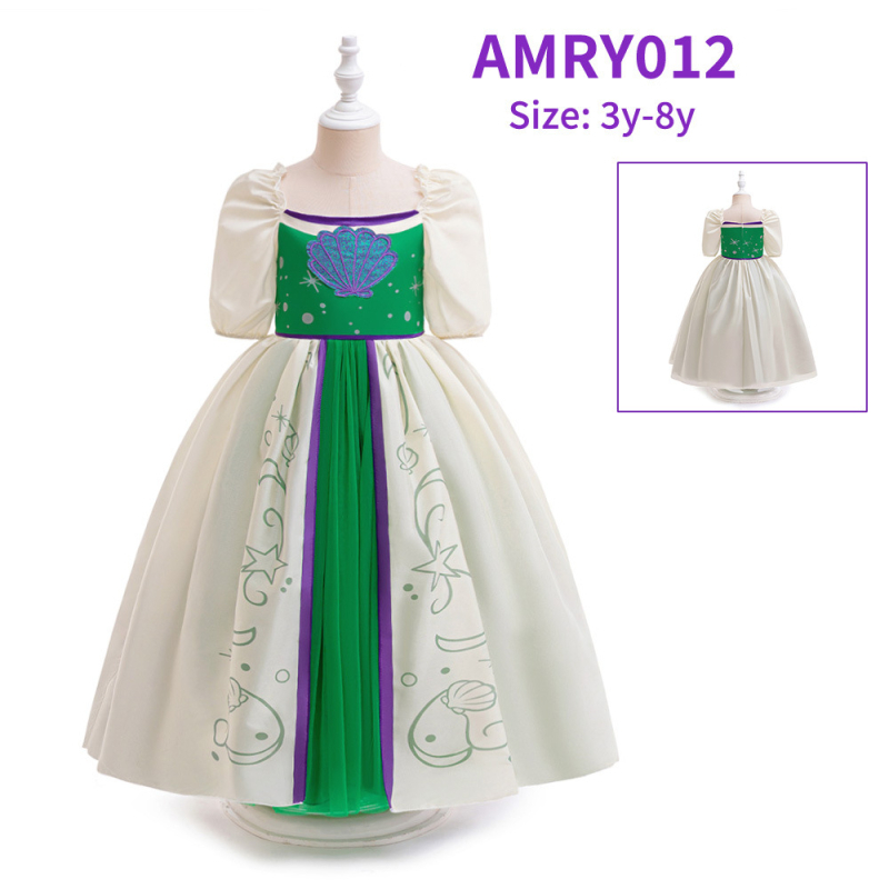 Európske a americké nové dievčenské šaty s morskou pannou pre dievčatá Cosplay s rybím chvostom a sukňou pre princeznú, sviatočný kostým