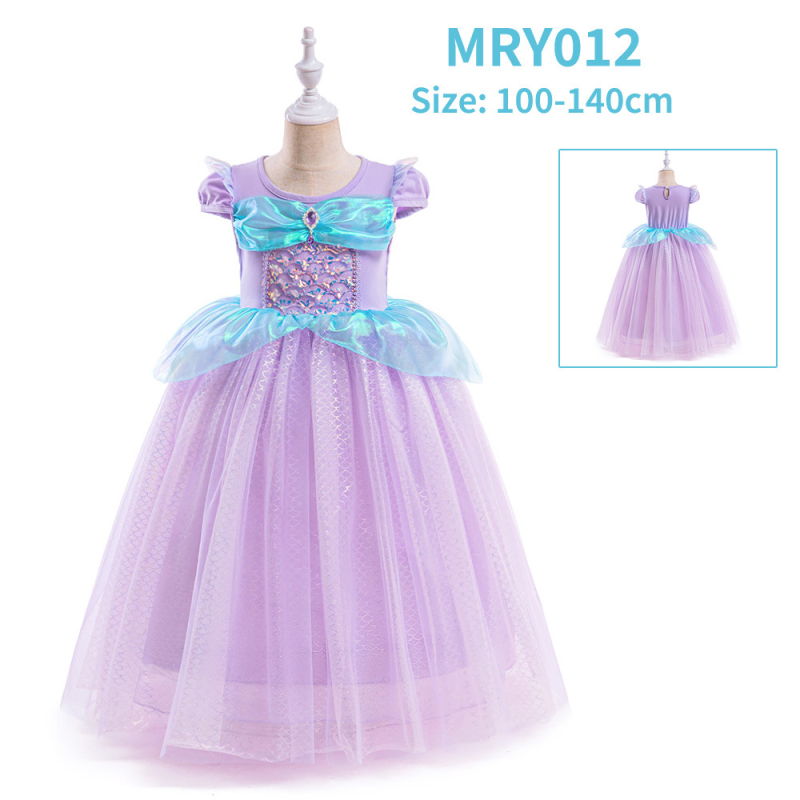 Európske a americké nové dievčenské šaty s morskou pannou pre dievčatá Cosplay s rybím chvostom a sukňou pre princeznú, sviatočný kostým